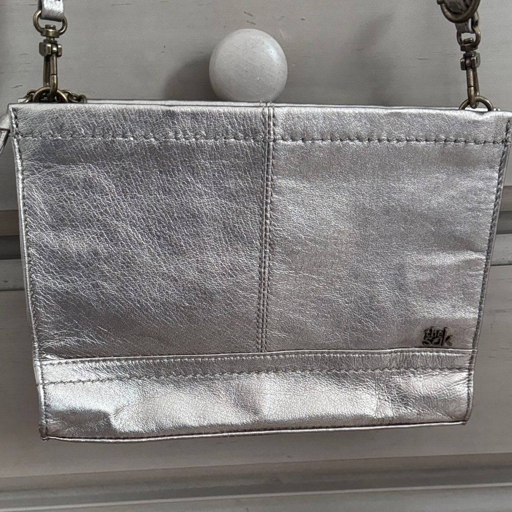 GUC The Sak Silver Pewter Women's Leather Bag Crossbody